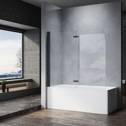 Badewannenaufsatz Duschabtrennung 2-Teilig Faltwand 6mm NANO Badewanne 120x140cm
