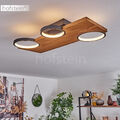 Holz/schwarz LED Wohn Schlaf Zimmer Lampe Decken Leuchte Flur Beleuchtung modern