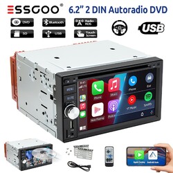 2 DIN Autoradio Carplay Android Auto CD DVD Player AM FM RDS USB TF AUX-IN BT EQ