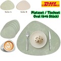12er Set Oval 6 Tischsets Platzsets Abwaschbar mit 6 Untersetzer Platzdeckchen