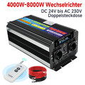 4000W 8000W Spannungswandler 24V auf 230V Wechselrichter Mit Fernbedienung USB