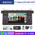 Für BMW E46 3er 318 320 M3 DAB+ Carplay Android 12 2+32GB Autoradio GPS Navi Cam