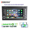 Android 13 7" 2+32G Autoradio Carplay GPS NAVI Für Audi A4 8E S4 B6 B7 SEAT EXEO