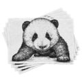 Panda Platzmatten Babypandabär Sketch Platzmatten 4er Set Waschbar