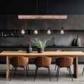 Pendelleuchte Hängelampe Holzleuchte Esszimmerlampe Gitter 4 flammig LED H 120cm