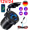 12V/24 Zigarettenanzünder Dual USB Ladegerät KFZ LKW Auto Ladeadapter Handy DHL