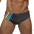 Herren Bademode Bikini Slip weiche Badehose schwarz/blau bequem