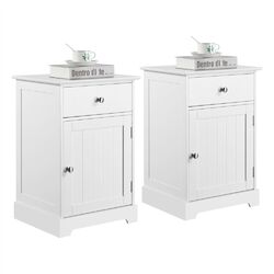 2er Set Nachttisch Nachtschrank Nachtkommode mit Schublade Beistelltisch Modern