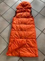 NEUW DAMEN-LONG-STEPP-WESTE-MANTEL Gr.S/36 TRAUM IN ORANGE+DRUCK-KNÖPFE+KAPUZE