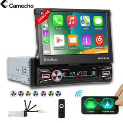 64G 1Din 7'' Android 13 Autoradio GPS Navi BT WIFI Carplay Elektrischer Flip Out