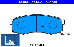Ate 13.0460-5744.2 Bremsbelagsatz für Scheibenbremse Bremsbelagsatz 
