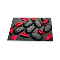 Herdabdeckplatte Ceran 1 Teilig 80x52 Blumen Rot Abdeckung Glas Spritzschutz