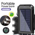 Solar Powerbank 30000mAh Tragbar Externer Batterie Ladegerät für Alle Handys