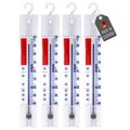 4 Stück Kühlschrank Thermometer Set mit Haken Gefrierschrank Kühl Eisfach Analog