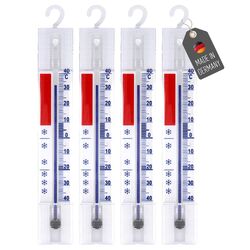4 Stück Kühlschrank Thermometer Set mit Haken Gefrierschrank Kühl Eisfach Analog