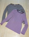2er Pack Damen Langarm Shirts Gr. M 38 17&co. Streifen gestreift lila schwarz