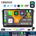 DAB Android 14 Autoradio CarPlay GPS Navi für VW Touran Golf 5 6 Passat MIK 128G