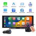 Android Auto Wireless Apple CarPlay Tragbar 10,2" Touchscreen Autoradio + Camera