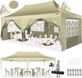 COBIZI Faltpavillon 3x6m/3x4,5m Wasserdicht UV-Schutz Partyzelt Upgrade-Hochdach