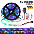 WS2812B LED Streifen Stripe 1-5M WS2812 RGB Leiste Licht 5050 Adressierbar 5V DE