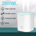 2L USB Luftbefeuchter Doppelsprühanschluss Ätherisches Öl Aromatherapie Diffusor