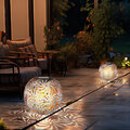 2er Set Stecklampe Solarleuchte Außenleuchte antik Garten Akku Wetterfest LED