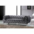 Chesterfield Samt Sofa 3 Sitzer Grau Designer Couchen Couch Stoff Polster Textil