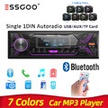 Autoradio mit Bluetooth BT Freisprech 7 Farben Single 1DIN MP3 USB Aux FM CD TF
