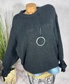Grobstrick Pullover Oversize Leger Italy 5321 Weich & Warm 36-42 schwarz