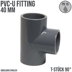PVC Klebe Fittings Rohr Muffe Kappe Winkel 45° 90° T-Stück Kreuz Bogen 40 mm
