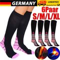 6Paar Sport Kompressionsstrümpfe Stützstrümpfe Reisestrümpfe Kniestrümpfe Unisex