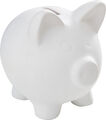 Sparschwein, aus Keramik, in weiß, Höhe ca. 12 cm