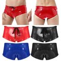 DE iEFiEL Herren Wetlook Unterwäsche Lackleder String Tanga Lederhose Unterhose