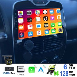 Android 14 Autoradio GPS Navi BT DAB+ 128G CarPlay Für Renault Clio 4 2012-2018