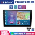 9" Doppel DIN 4+64G Carplay Autoradio Android 13 GPS Navi Bluetooth WIFI RDS Kam