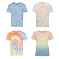 Unisex Tie-Dye Batik Design T-Shirt Mehrfarbig Kontrast 100% Baumwolle XS-XXL