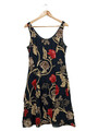s.Oliver Damen Trägerkleid Blumenmuster Schwarz Rot Beige Gr. 40 M Freizeitkleid