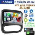 Autoradio Android 12 CarPlay GPS Navi RDS WIFI BT Für Opel Vivaro B Fiat Talento
