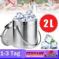 Edelstahl Eiskübel Eiskühler Eiswürfelbehälter Eiseimer mit Eiszange Sektkübel