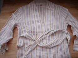 B0335 ESPRIT Damen Stretch Bluse Weiß Gold Braun Rot mit Gürtel Gr. S 36 38 TOP