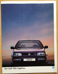 Werbung Prospekt Mappe VW Volkswagen Der Golf VR6 Highline, 1994, neuwertig