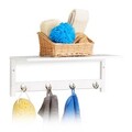 Wandregal mit 4 haken Freischwebendes Regal Garderobe aus Bambus 0,8 kg 4 Haken
