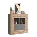 Highboard FRENO - grau - Nox Oak - 120 cm Anrichte Buffet Sideboard