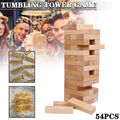 54PCS Questions Tumbling Tower Game Giant Wood Stacking Game Family Party A