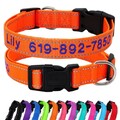 Bestickt Hundehalsband mit Name Telefonnummer Personalisiert Reflektierend Nylon