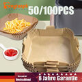 50/100 Stück Backpapier Pergamentpapier für Airfryer Heißluftfritteuse Quadrat