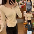 Damen Freizeit Langarm T-Shirt Tops in großen Größen mit neuem Plissee Style