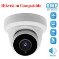 Hikvision-kompatible 8 MP 4K POE-Turret-Dome-Kamera IR 25 m im Mikrofon 2,8 mm