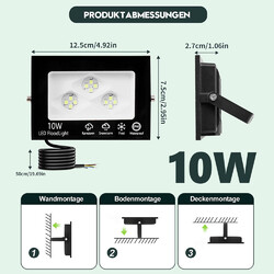LED Fluter Scheinwerfer Außen Strahler Lampe Garten Flutlicht 50W 100W 200W 500W