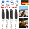 2 Stück 433MHz Universal Funk Fernbedienung Alarmanlage Handsender Garagentor DE